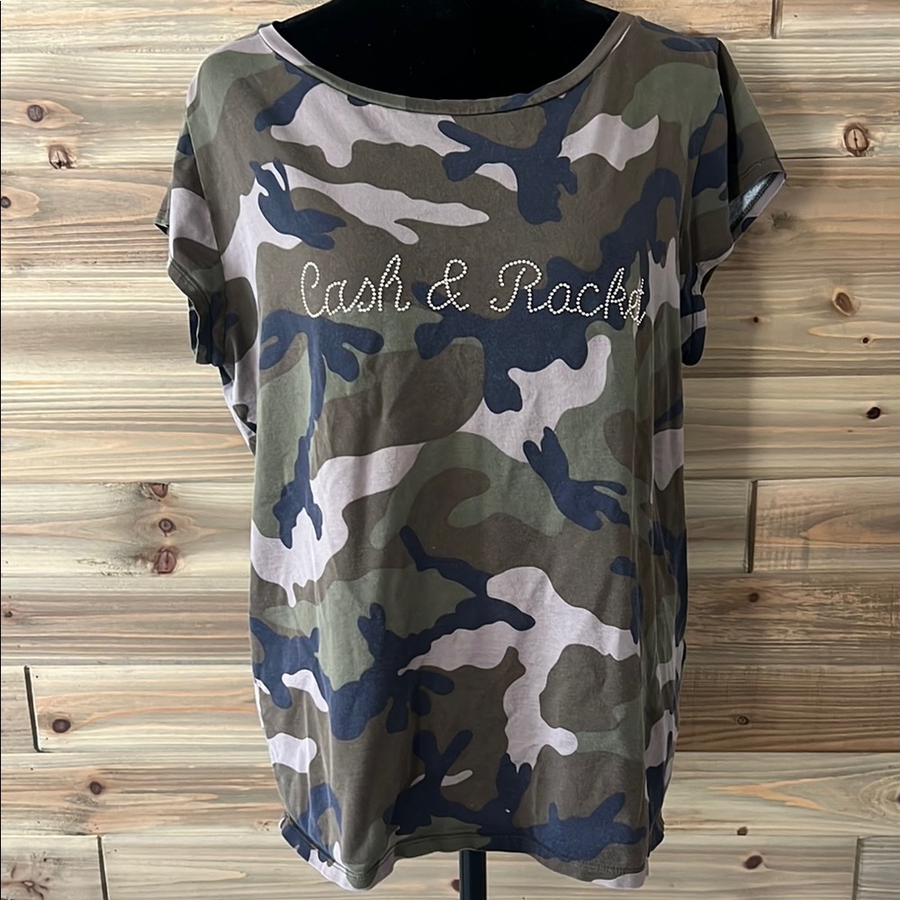 VALENTINO Cash & Rocket Camo Tee
